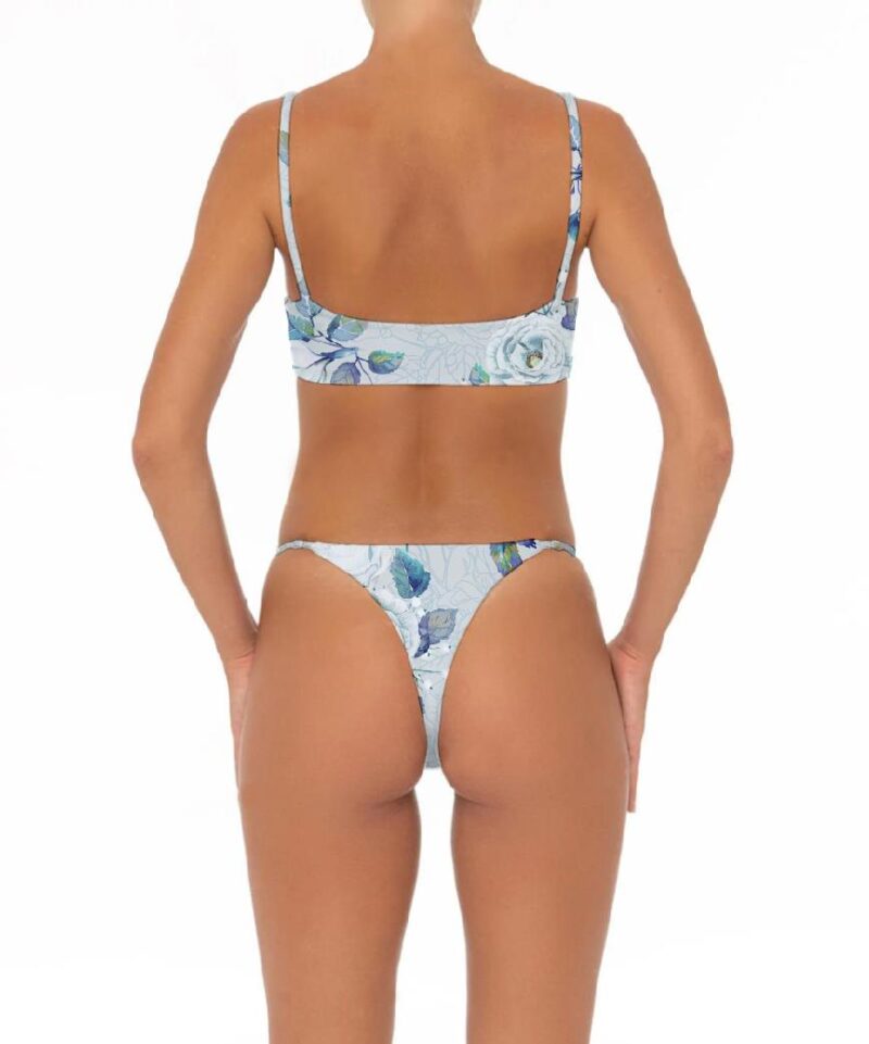 Gray Floral Two Piece Bikini Set