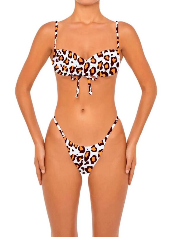 Women's Cheetah Bikini Set Bow Tie