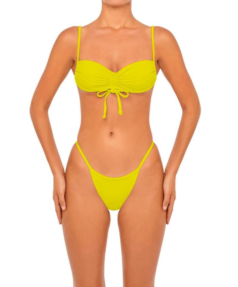 Women's Pure Color Bikini Set High Cut