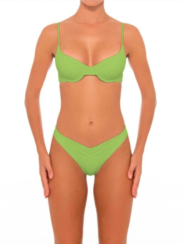 Green Womens Bathing Suit Lace Up Bikini