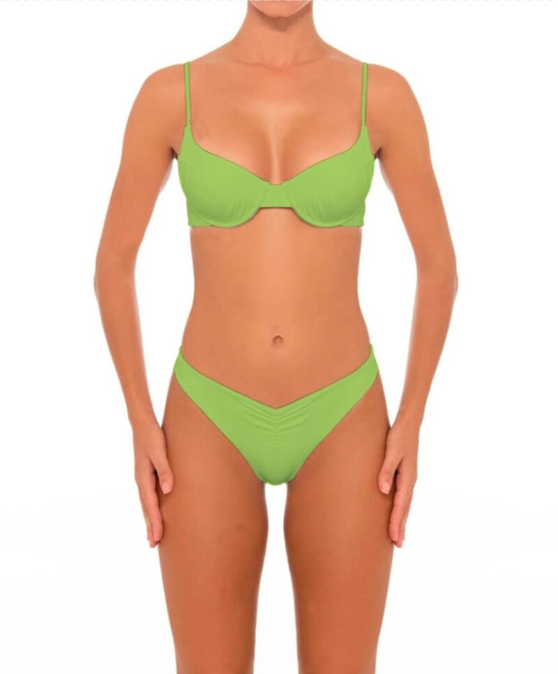 Green Womens Bathing Suit Lace Up Bikini