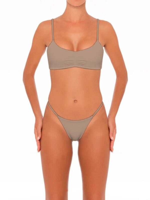 Gray Lace Up Womens Bikini Set