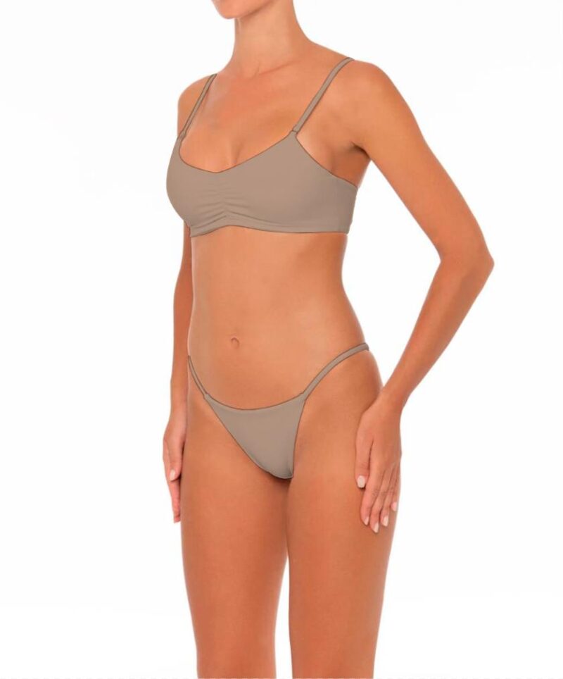 Gray Lace Up Womens Bikini Set