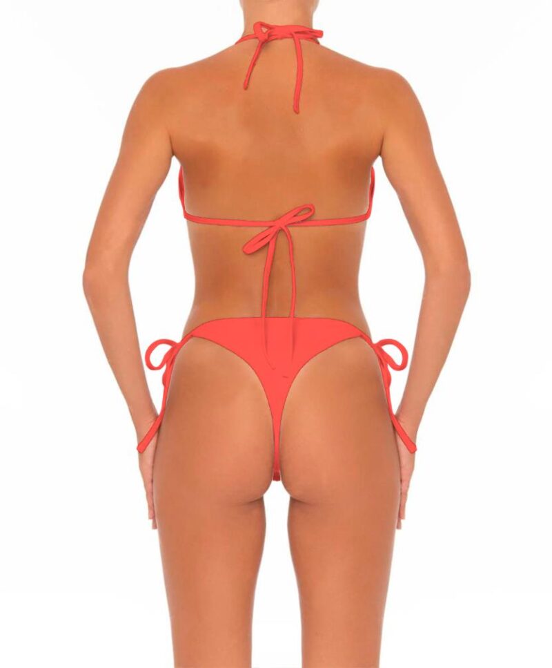 Pure Color Womens Lace Up Bikini