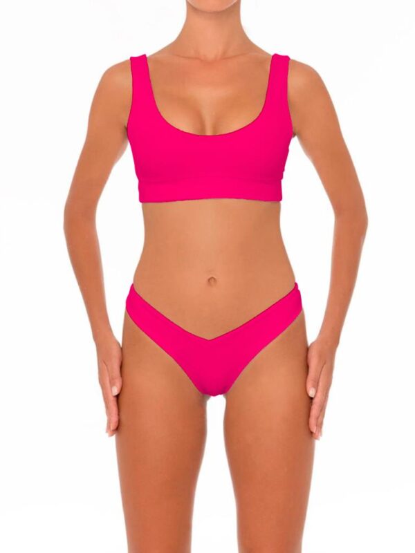 Pink Classic Two Pieces High Cut Brief