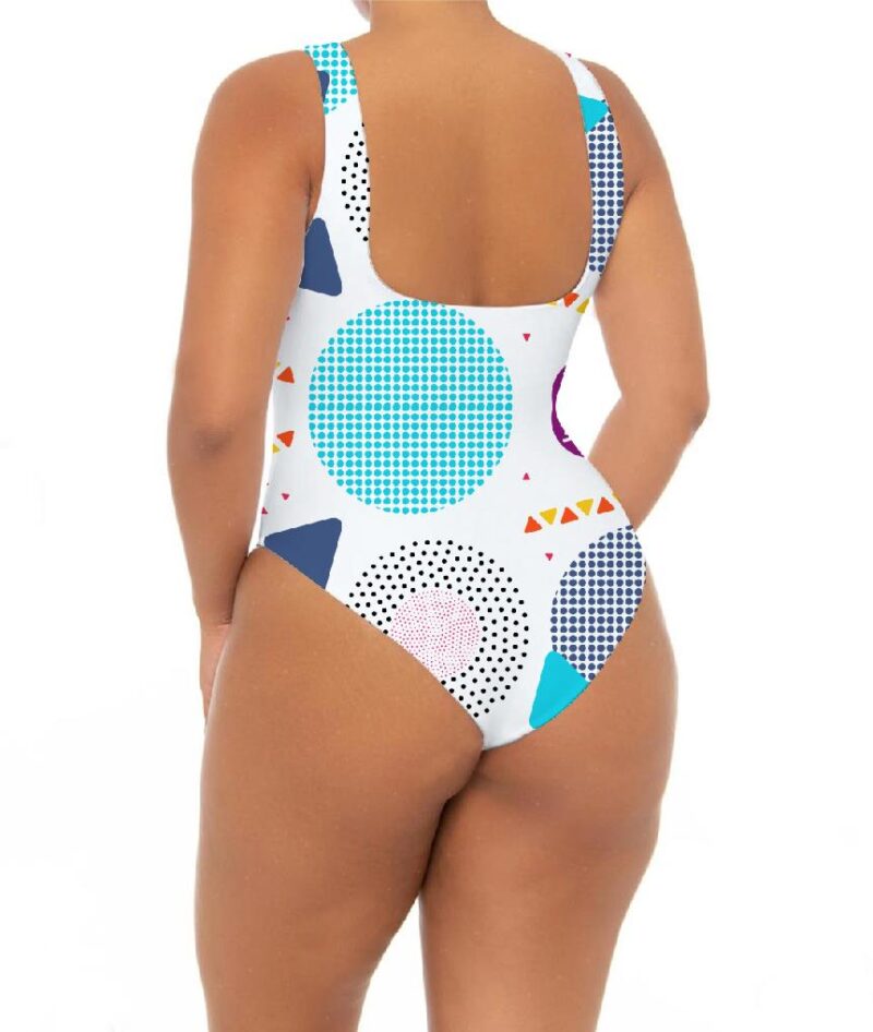 Plus Size One Piece Geometry Printing