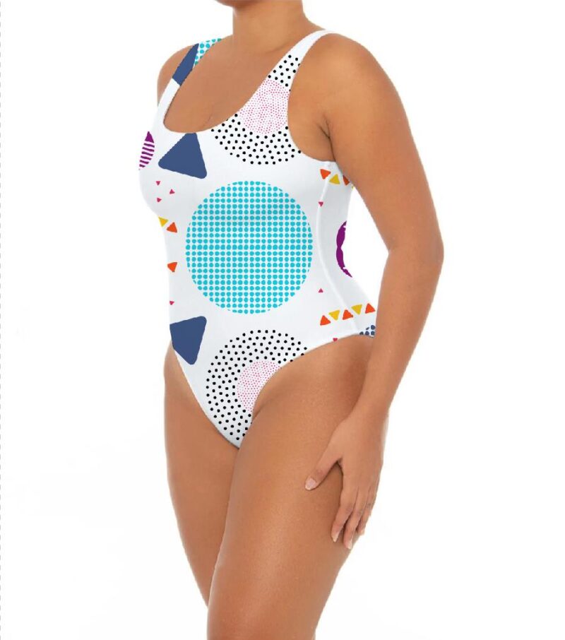 Plus Size One Piece Geometry Printing