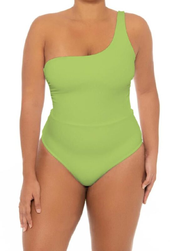 Green Plus One Shoulder One Piece Bikini
