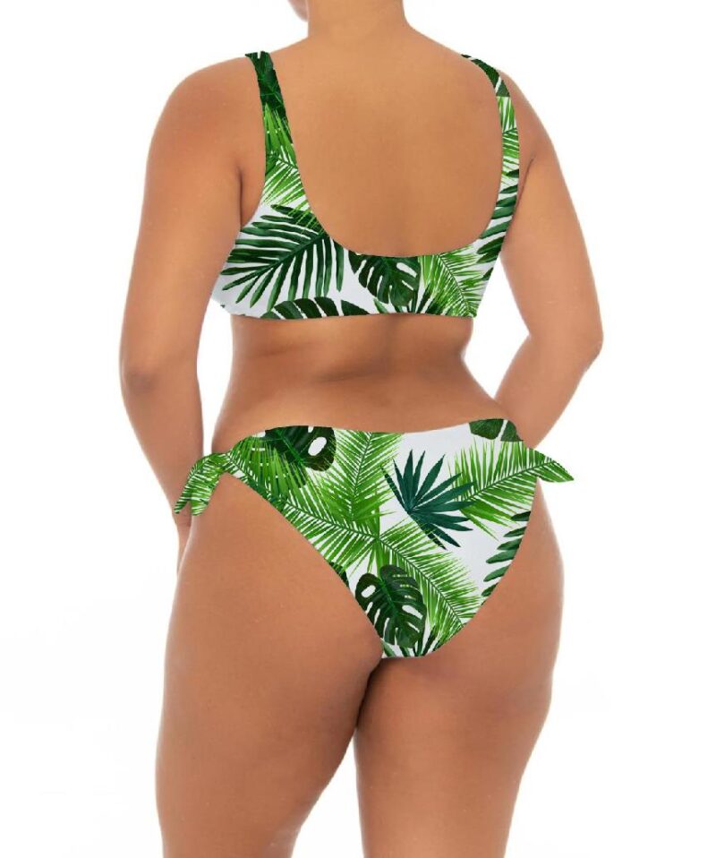 Plus Green Floral Print Bathing Suit