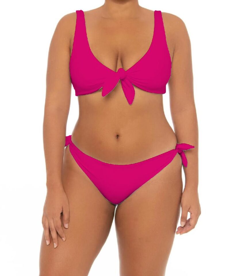 Plus Pink Side Tie Low Waist Bikini