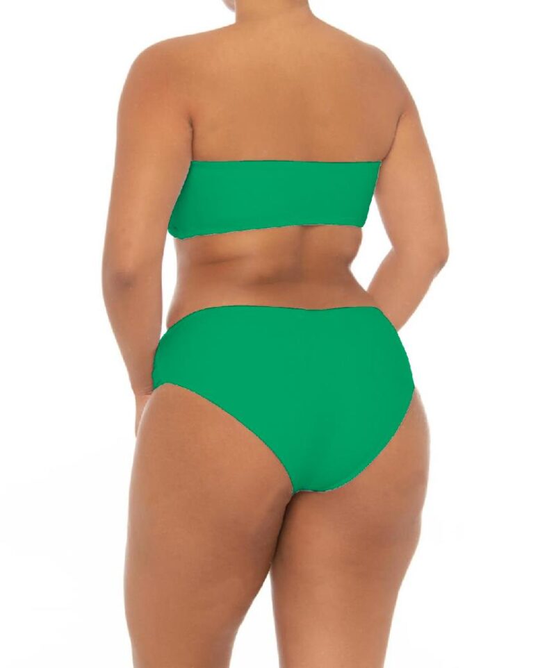 Plus Green Plain Strapless Sexy Bikini