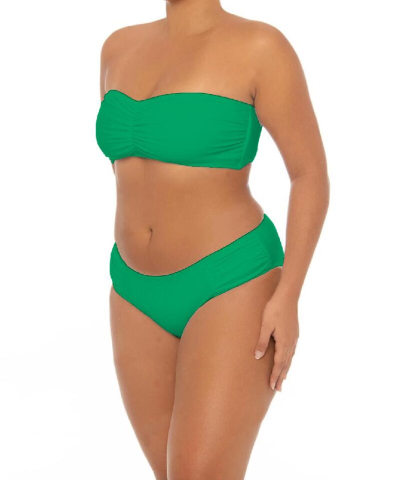 Plus Green Plain Strapless Sexy Bikini