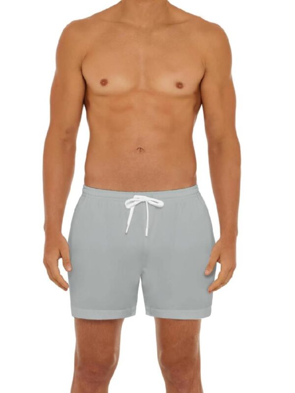 Custom Gray Mens Swim Shorts