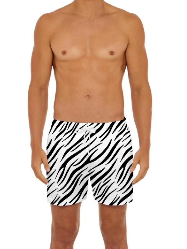 Stripe Design Black White Swim Short