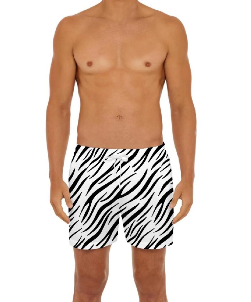 Stripe Design Black White Swim Short