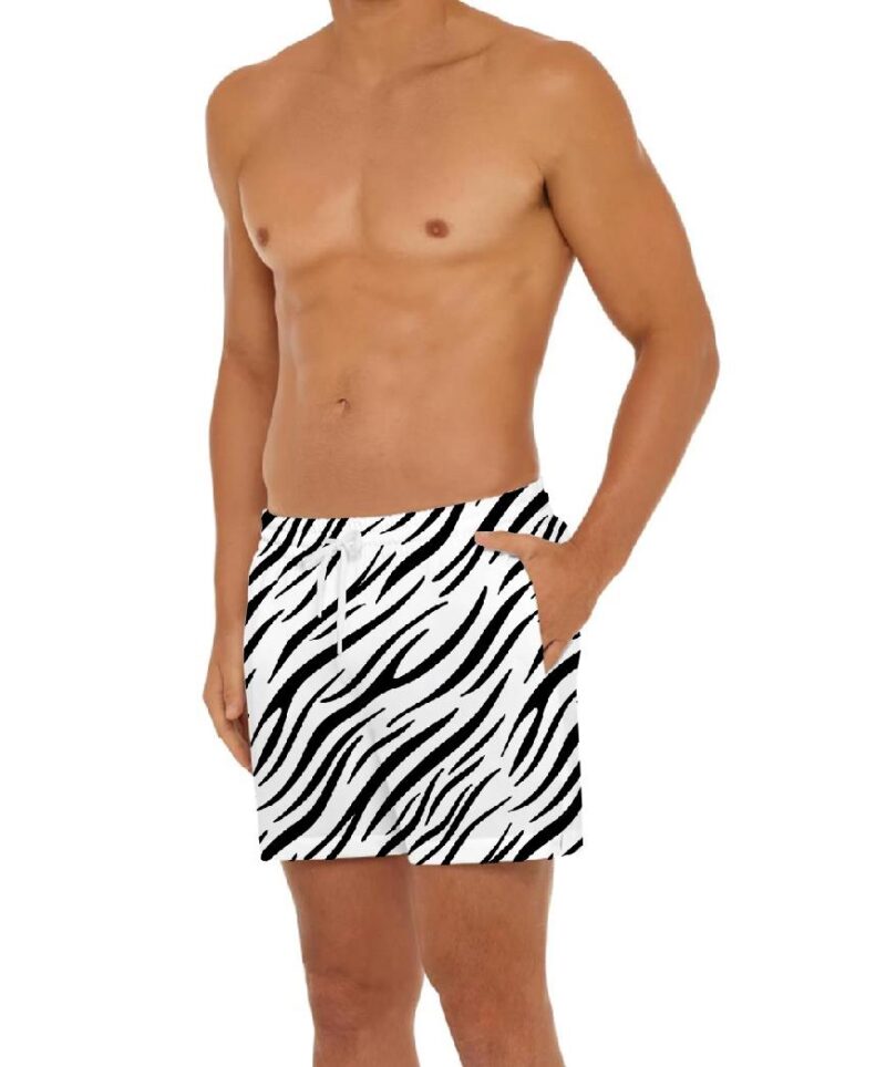 Stripe Design Black White Swim Short