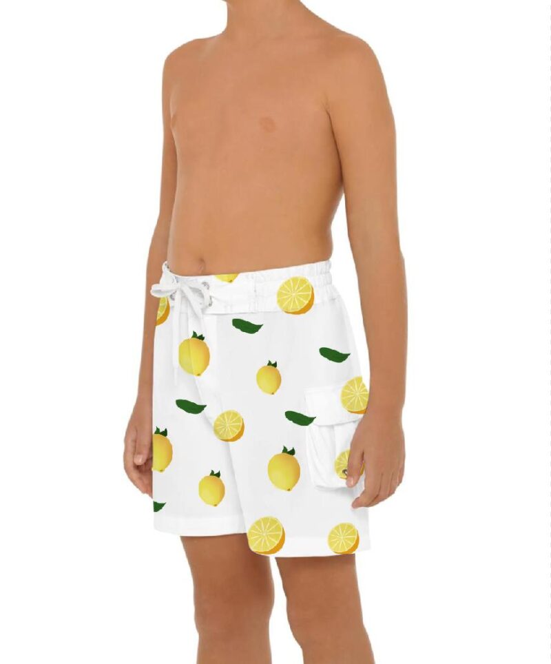 Boy's Swim Custom Fruit Print Shorts