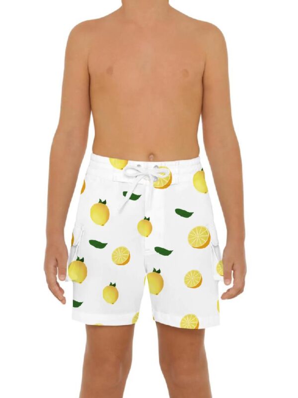 Boy's Swim Custom Fruit Print Shorts