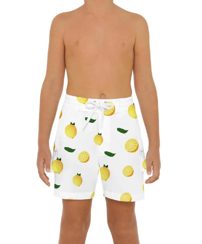 Boy's Swim Custom Fruit Print Shorts