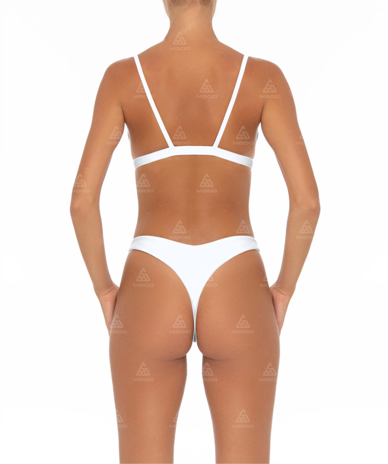 BKN04 Pure White Deep V Halter Two-Piece Bikini Set 03