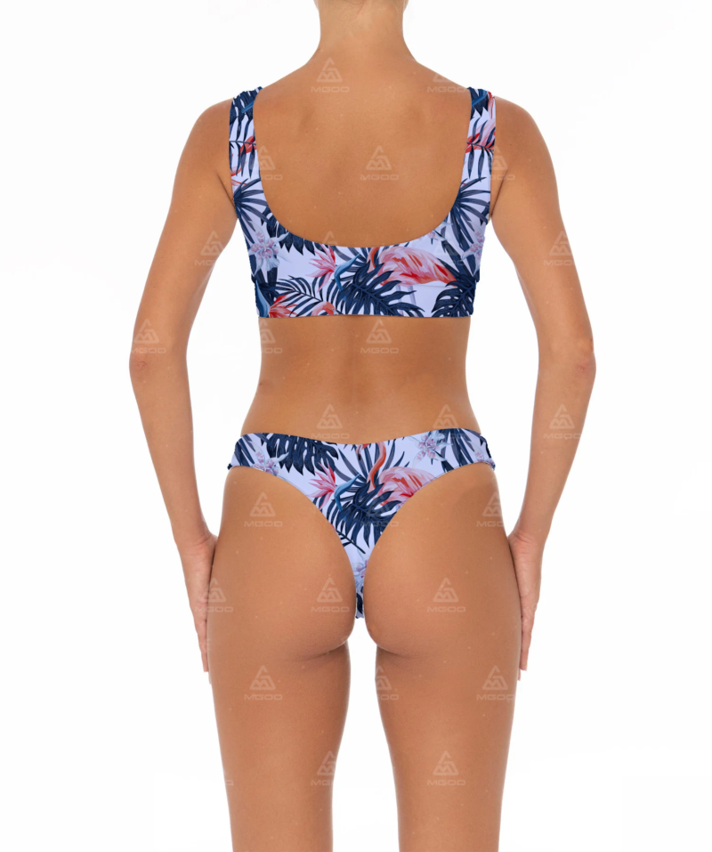 BKN05 Tantrum Print Thickened Suspenders Two-Piece Bikini Set 03