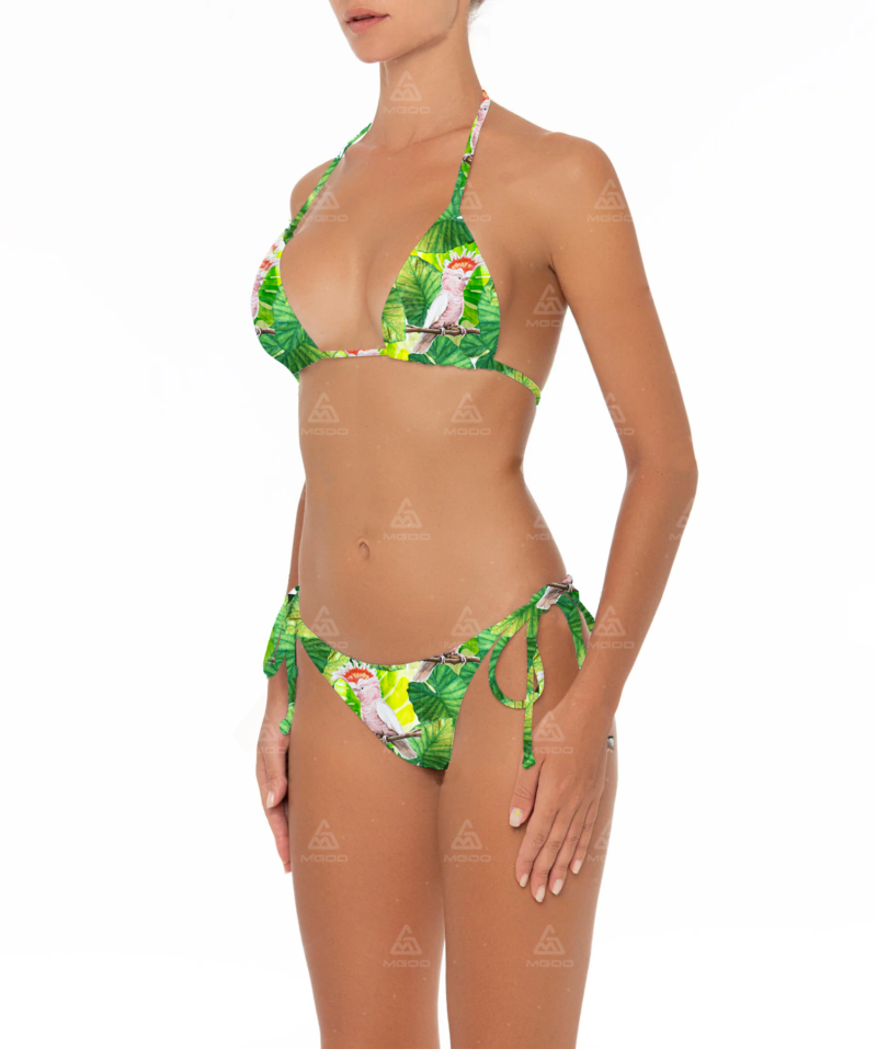 BKN06 Parrot print thin rope straps two-piece bikini set 02