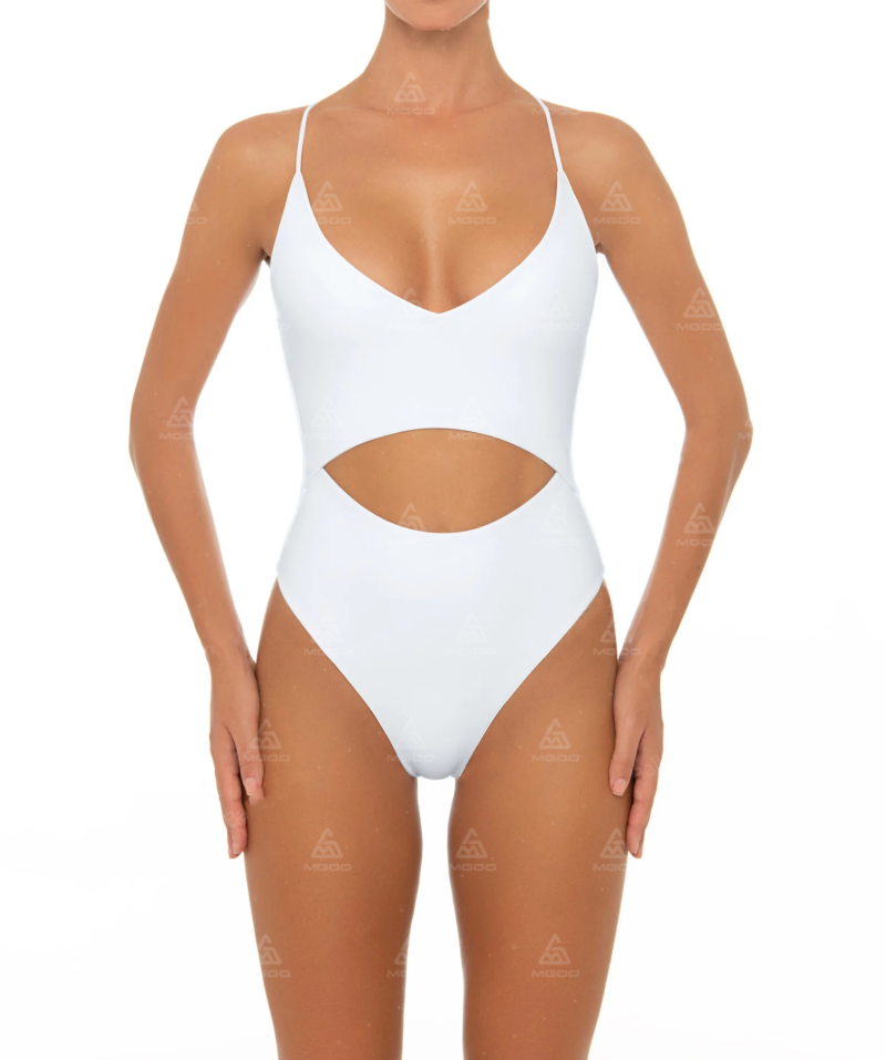 OPS05 Double Halter Sexy Backless Cross Halter One Piece Bikini 01