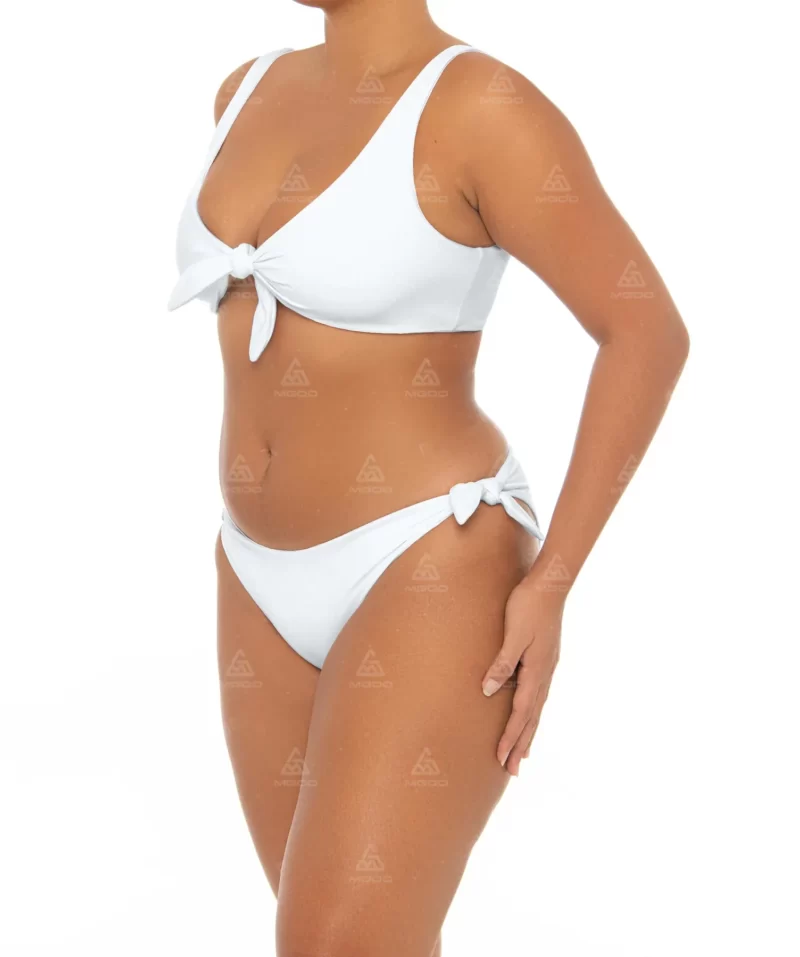 PLUS01 Thickened Double Straps Bow Design U-Shaped Backless Plus Size Swimsuit 02