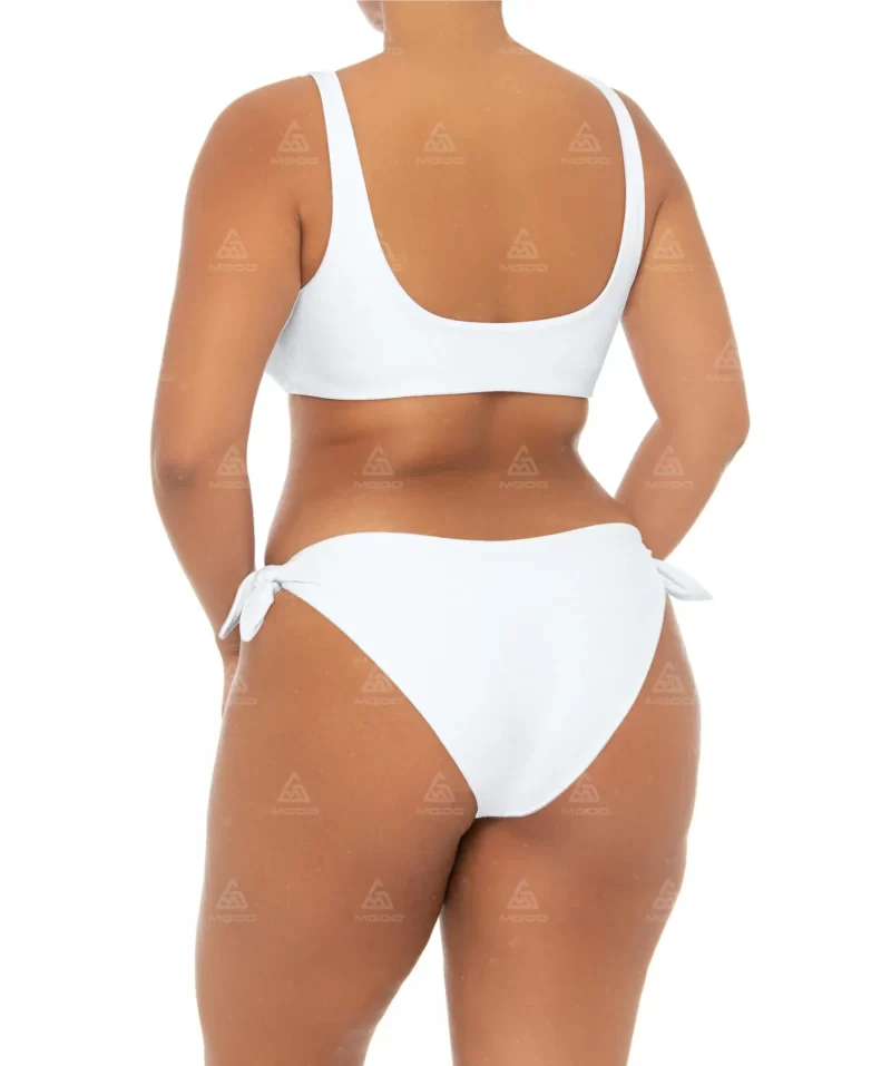 PLUS01 Thickened Double Straps Bow Design U-Shaped Backless Plus Size Swimsuit 03