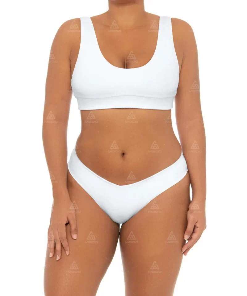 PLUS04 Thickened double straps u-shaped collar sports wind plus size swimsuit 01