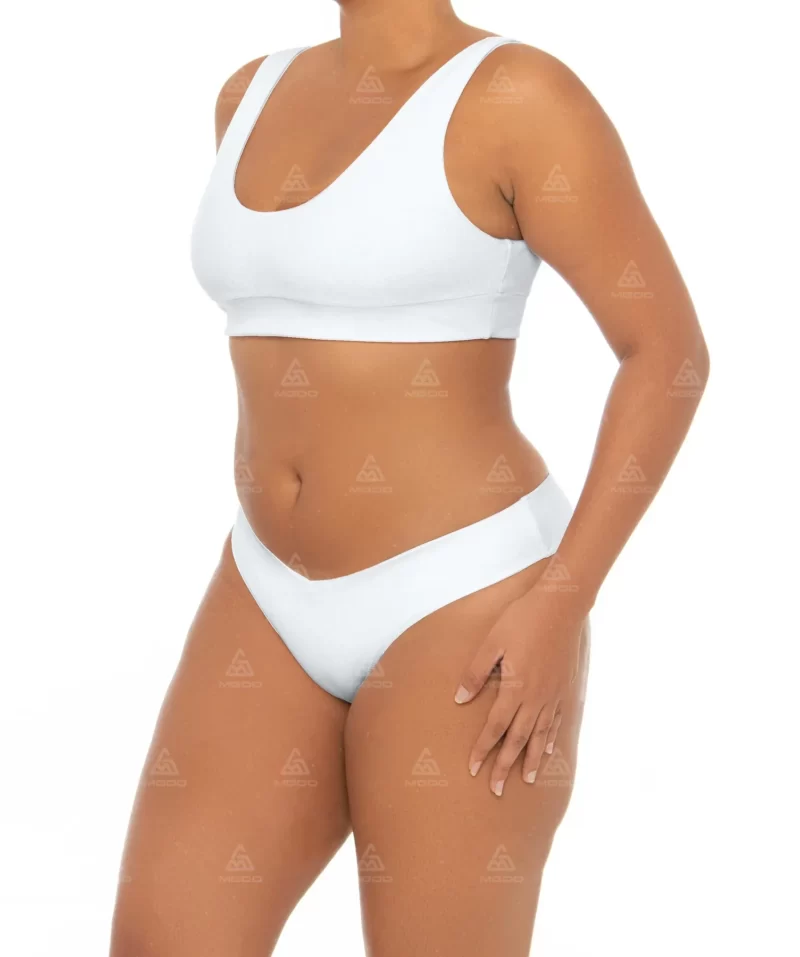 PLUS04 Thickened double straps u-shaped collar sports wind plus size swimsuit 02