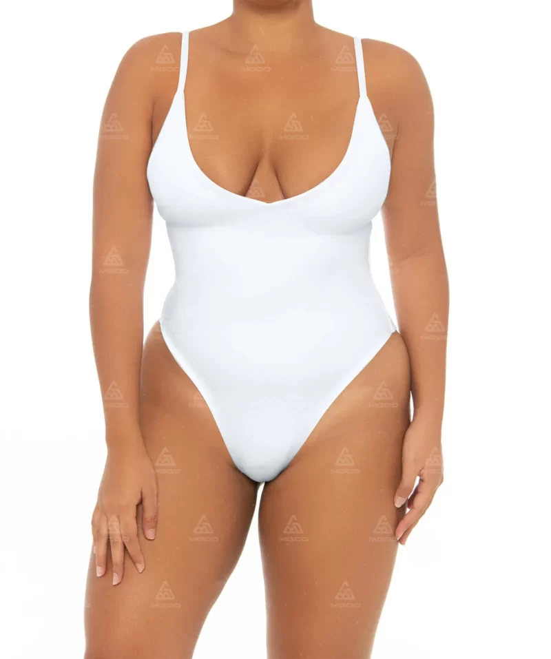 PLUS07 Double Straps Simple U-Shaped Backless Sexy One-Piece Swimsuit Plus Size Swimsuit 01