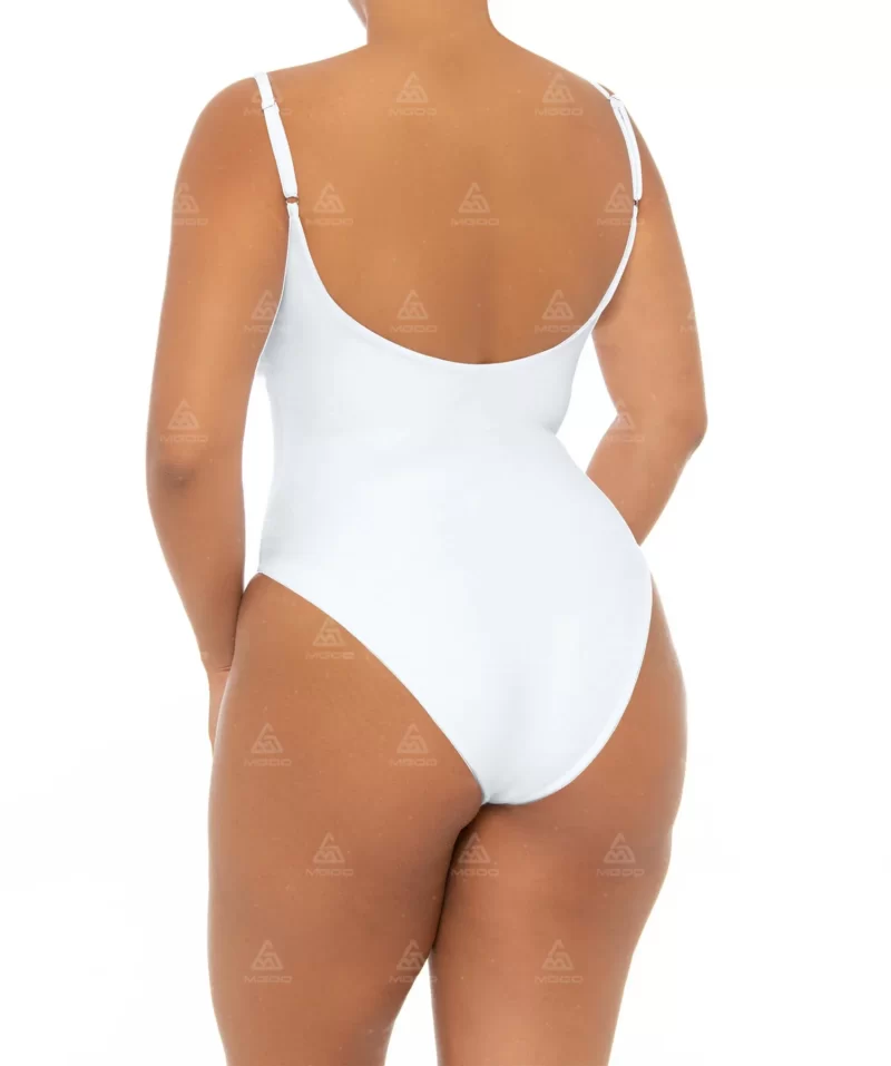 PLUS07 Double Straps Simple U-Shaped Backless Sexy One-Piece Swimsuit Plus Size Swimsuit 03