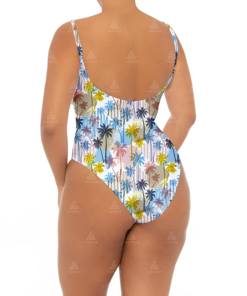 PLUS07 Double Straps Simple U-Shaped Backless Sexy One-Piece Swimsuit Plus Size Swimsuit 05