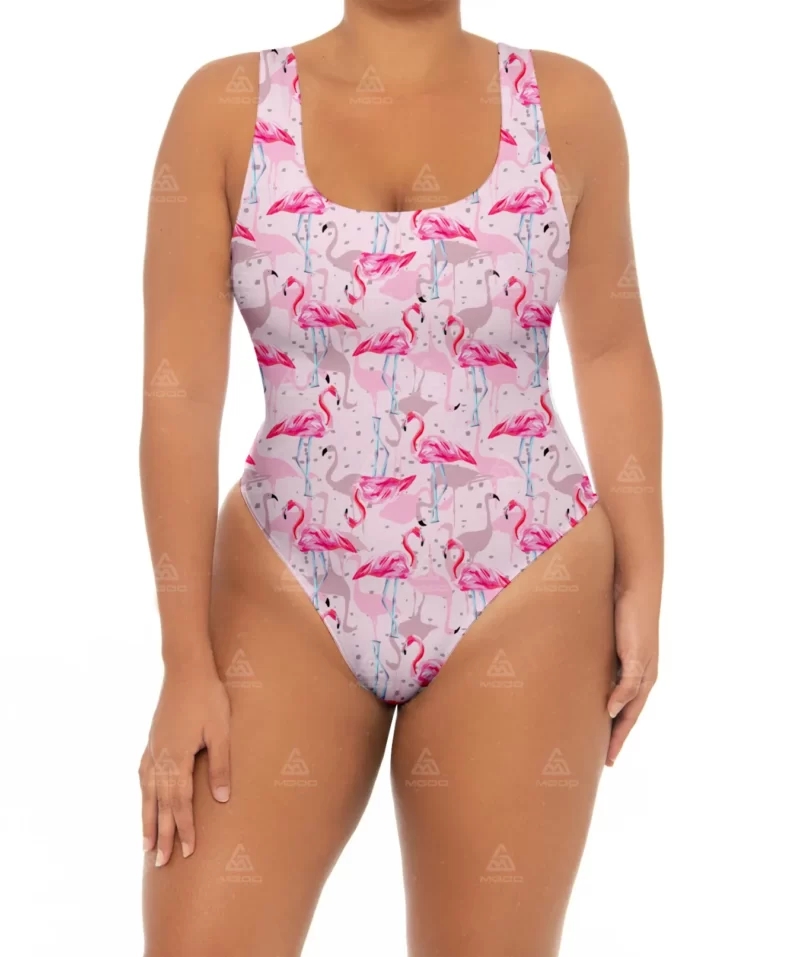 PLUS09 Simple U-Shaped Backless Sexy One-Piece Swimsuit Plus Size Swimsuit 04