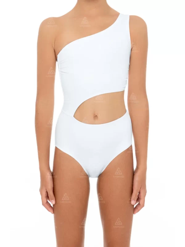 GS07 Single Shoulder Strap Waist Hollow Design Child Swimsuit Girl One-Piece Swimsuit 01