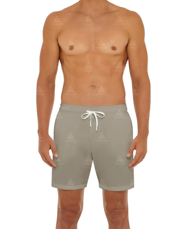 MS02 Men'S Pocket Lace-Up Elastic Waist Knee Shorts Beach Shorts 01