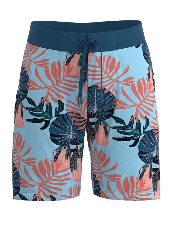 MS21 Men's Simple Flush Waist Tie with Pockets Beach Shorts Beach Shorts