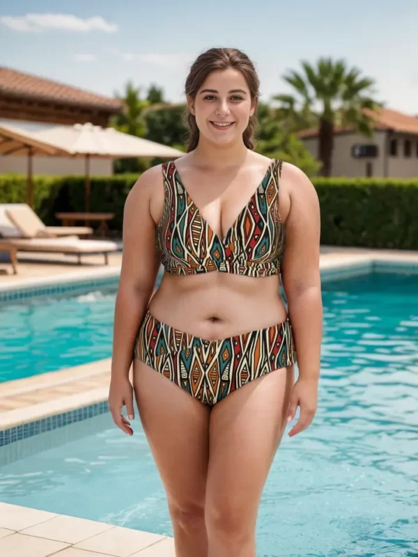 PLUS16 Tropical Style Printed One Piece Swimsuit Plus Size Swimsuit